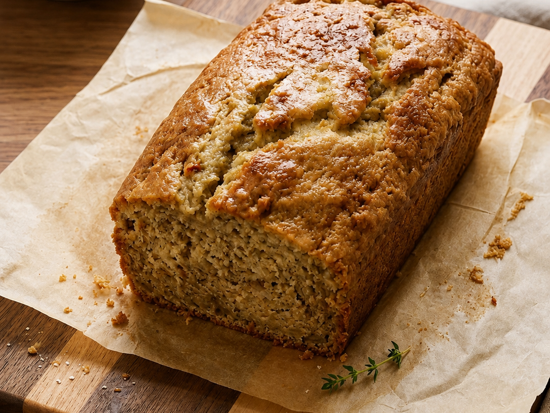 🍌 Moist Homemade Banana Bread with a Golden Cinnamon Crust