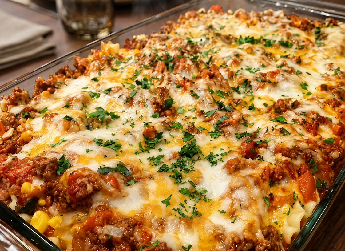 High-Protein Cheesy Beef & Vegetable Pasta Bake 🍝🧀