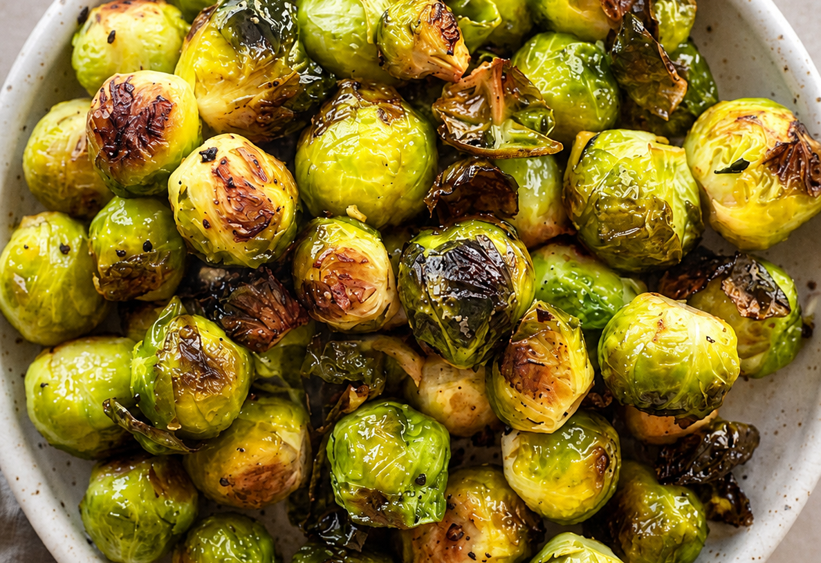 🥬 Crispy Oven-Roasted Brussels Sprouts with Garlic, Herbs & Caramelized Edges