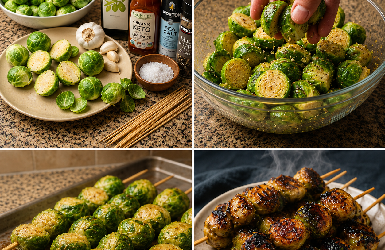 🌱 Garlic Butter BBQ Brussels Sprouts Skewers