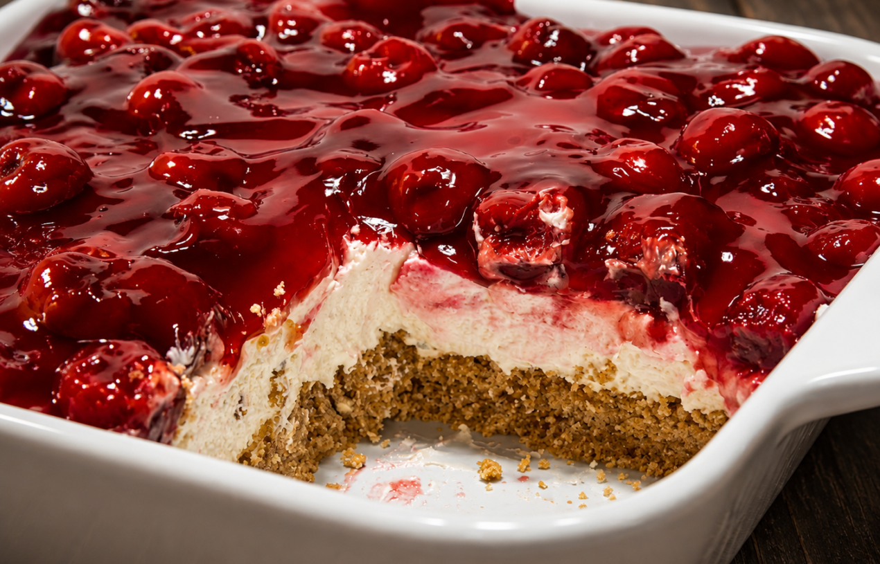 🍒 Creamy Cherry Cheesecake Dessert