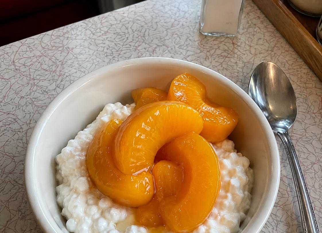 🍑 Creamy Cottage Cheese with Juicy Peaches & Honey