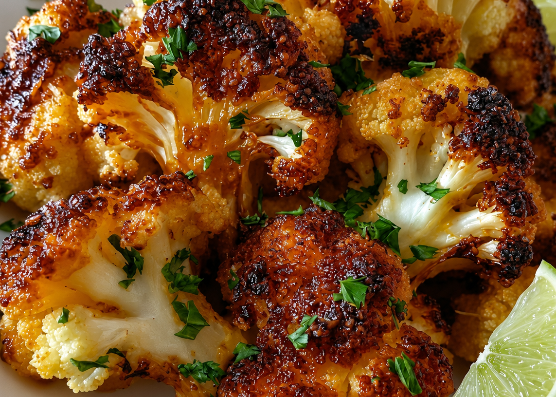 🔥 Crispy Roasted Cauliflower with Spicy Garlic & Lime
