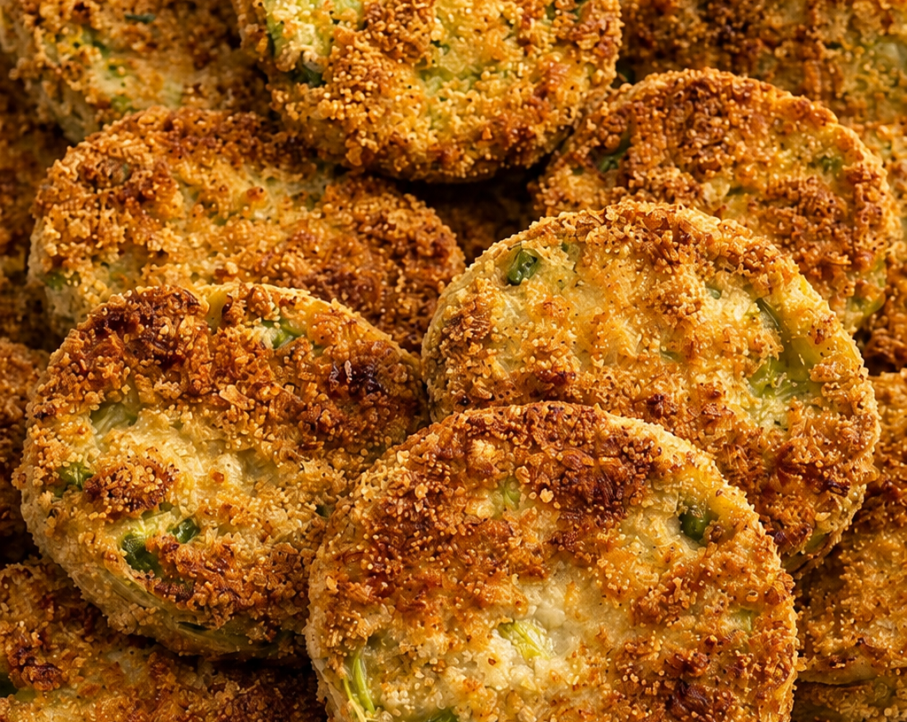 🥦 Crispy Golden Vegetable Patties with Garlic & Herb Seasoning