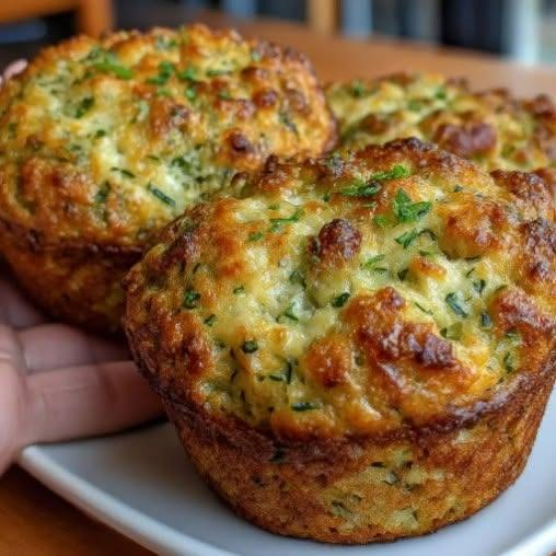 Cheesy Zucchini & Herb Muffins