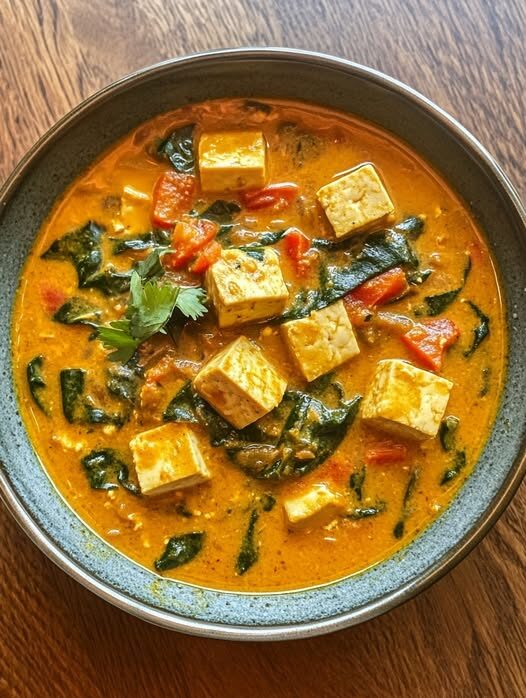 Creamy Tomato-Spinach Paneer Curry