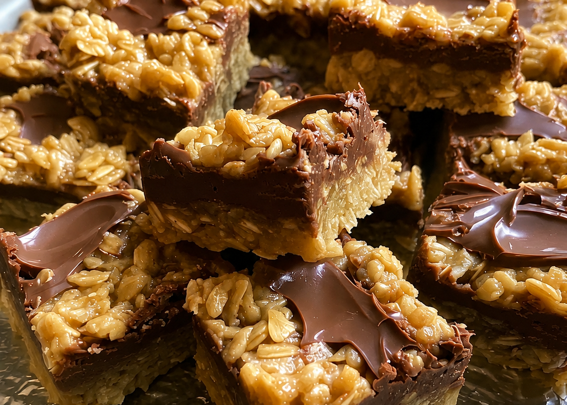🍫 Chocolate Peanut Butter Oat Bars