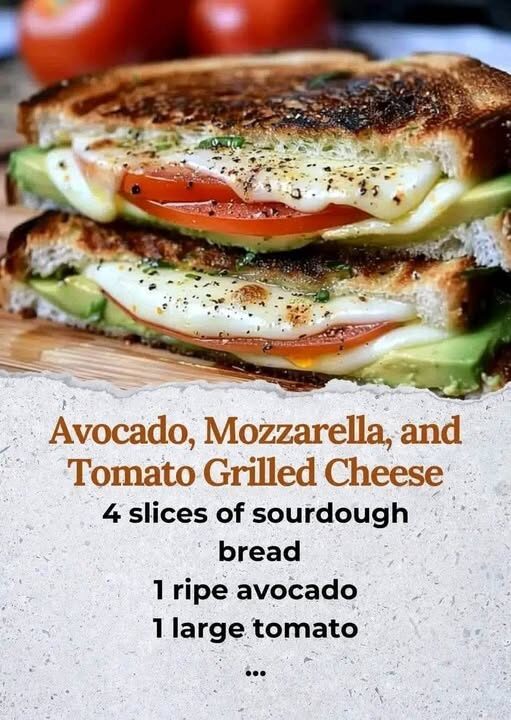 Avocado Mozzarella and Tomato Grilled Cheese