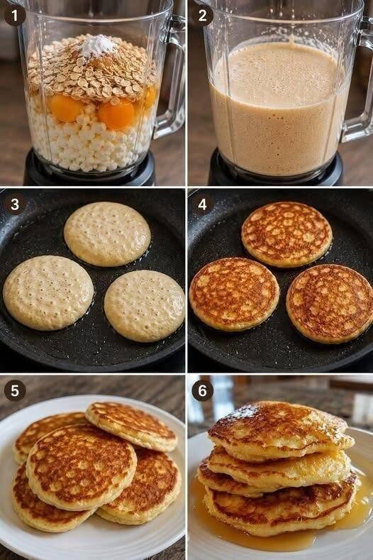 Fluffy Cottage Cheese Oat Pancakes