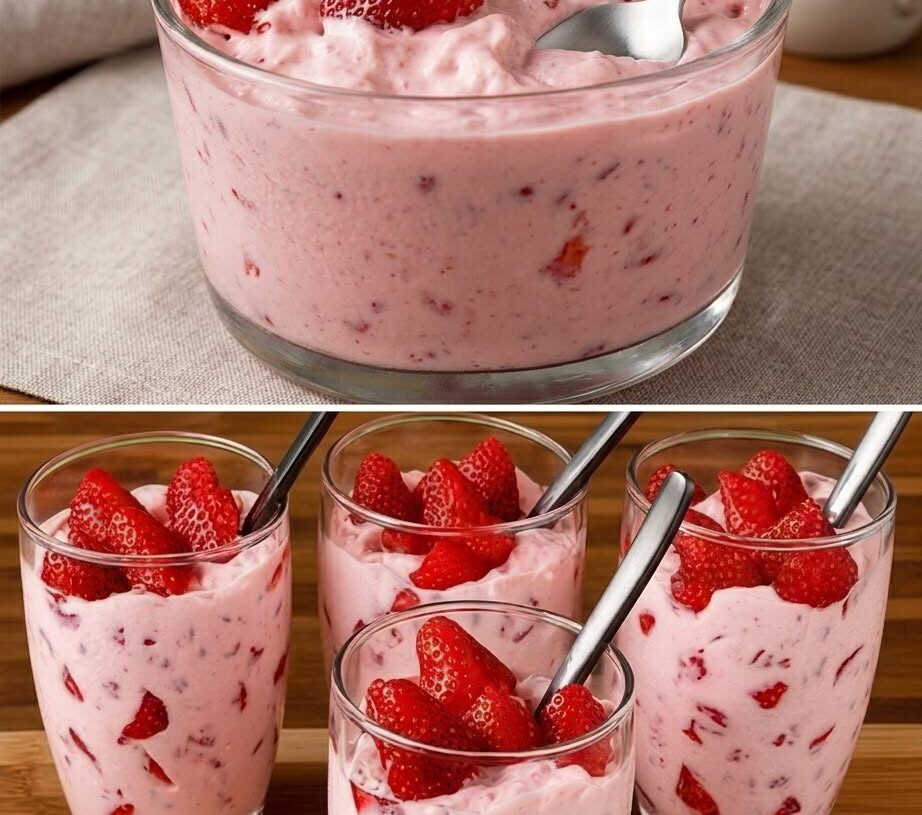 Creamy Fresh Strawberry Yogurt Dessert