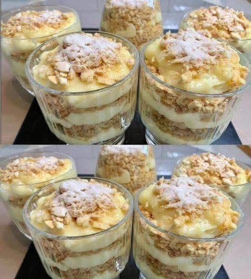 Creamy Banana Biscuit Dessert Cups