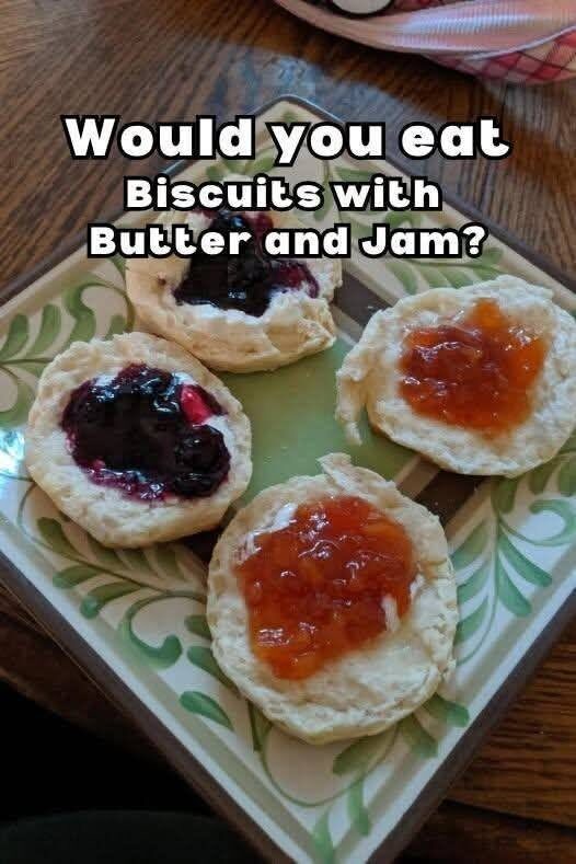 🧈 Homemade Buttermilk Biscuits with Butter & Jam