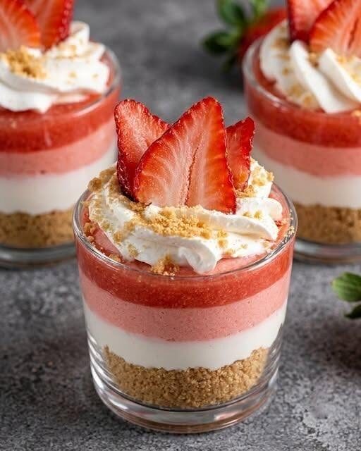 Vegan Strawberry Cheesecake Parfait Cups