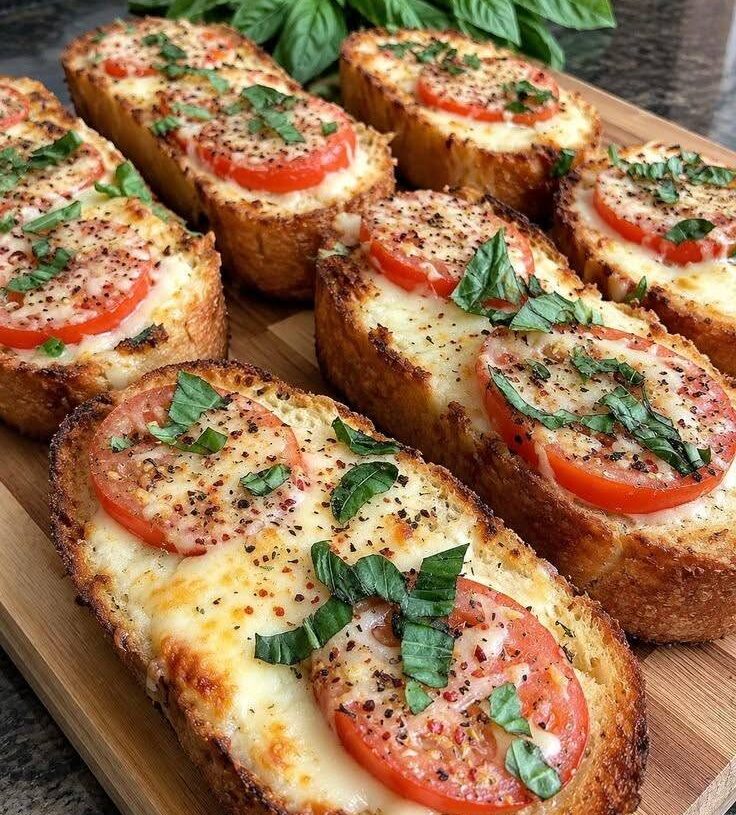 Cheesy Tomato Basil Toast