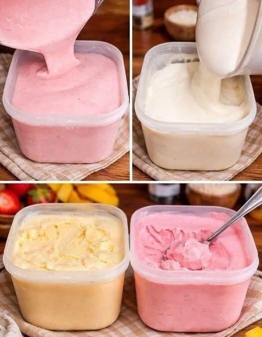 Homemade Strawberry & Vanilla Ice Cream