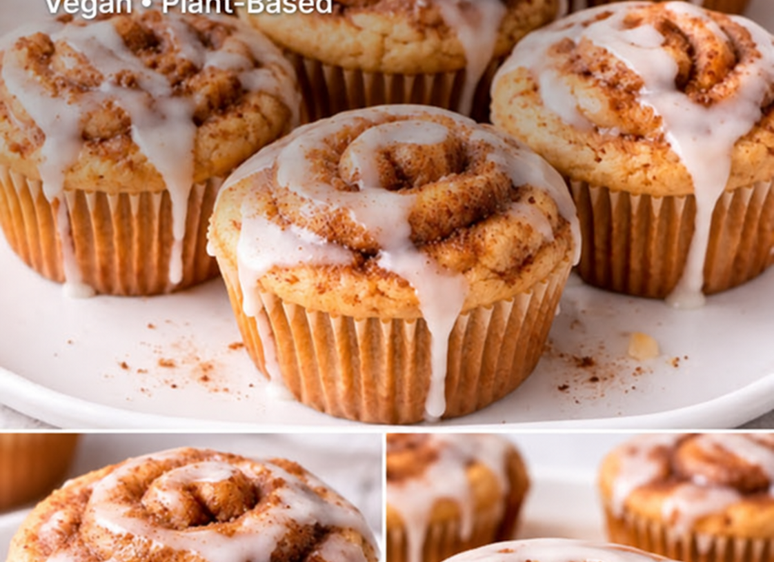 Vegan Cinnamon Roll Protein Muffins