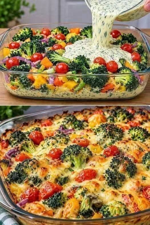 Creamy Baked Broccoli & Vegetable Casserole