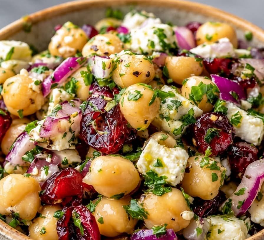 Feta Cranberry Chickpea Salad