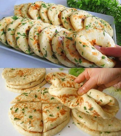 Soft Garlic Herb Stuffed Flatbread
