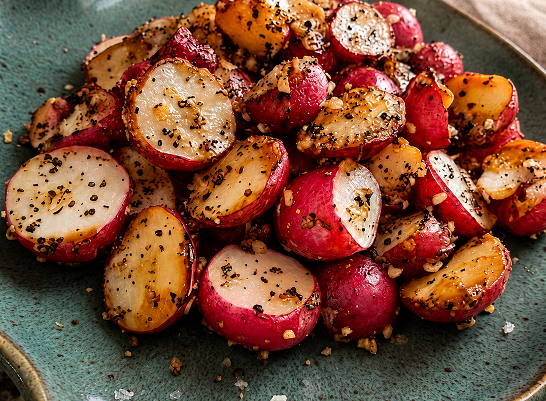 🥔 Crispy Roasted Radishes with Garlic & Everything Seasoning
