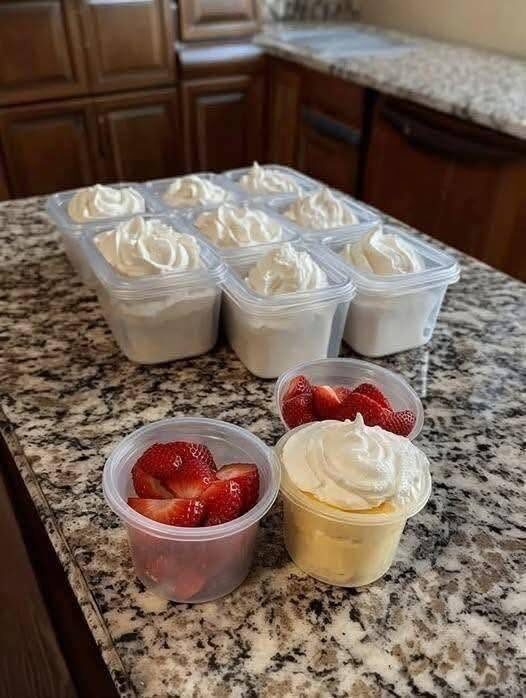 Strawberry Cheesecake Protein Fluff Cups
