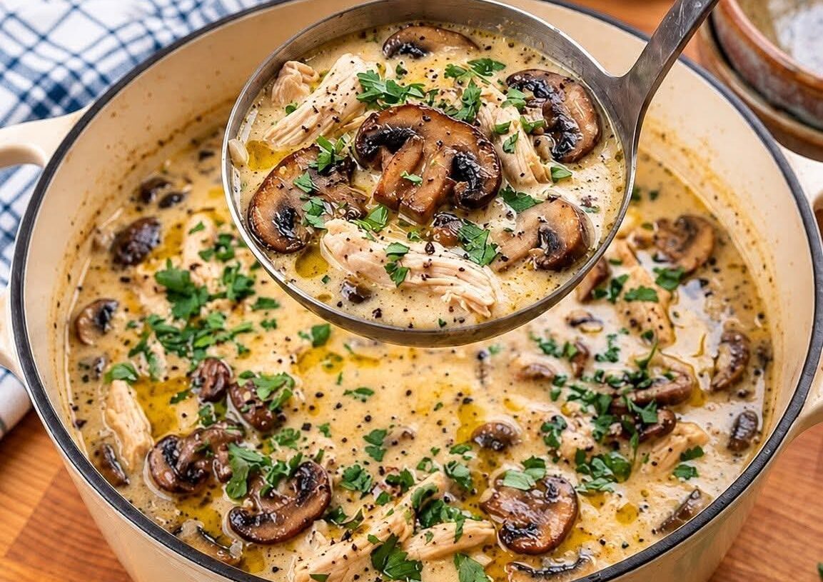 Creamy Chicken Mushroom Soup — Small Batch