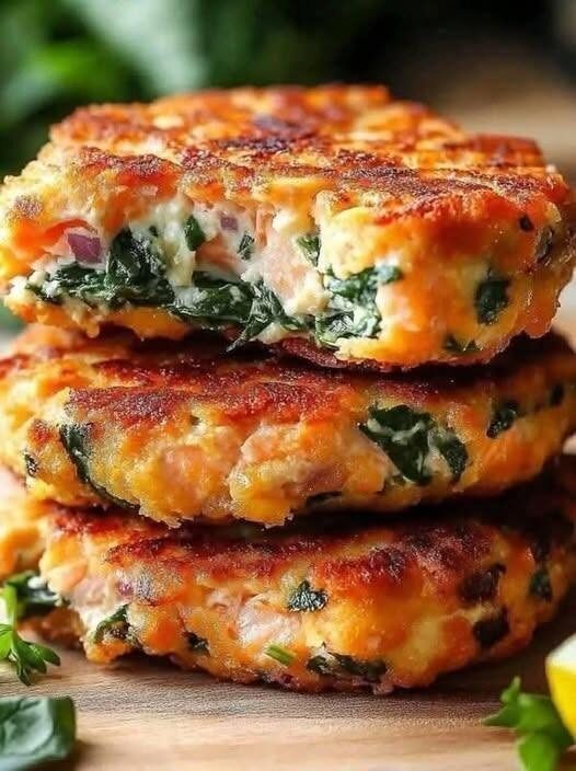 Cheesy Spinach Chicken Patties
