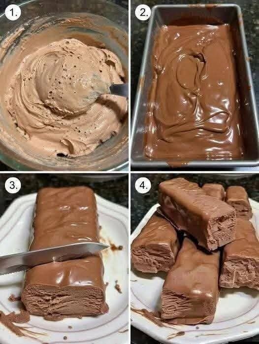 Easy 3-Ingredient Chocolate Ice Cream Bars