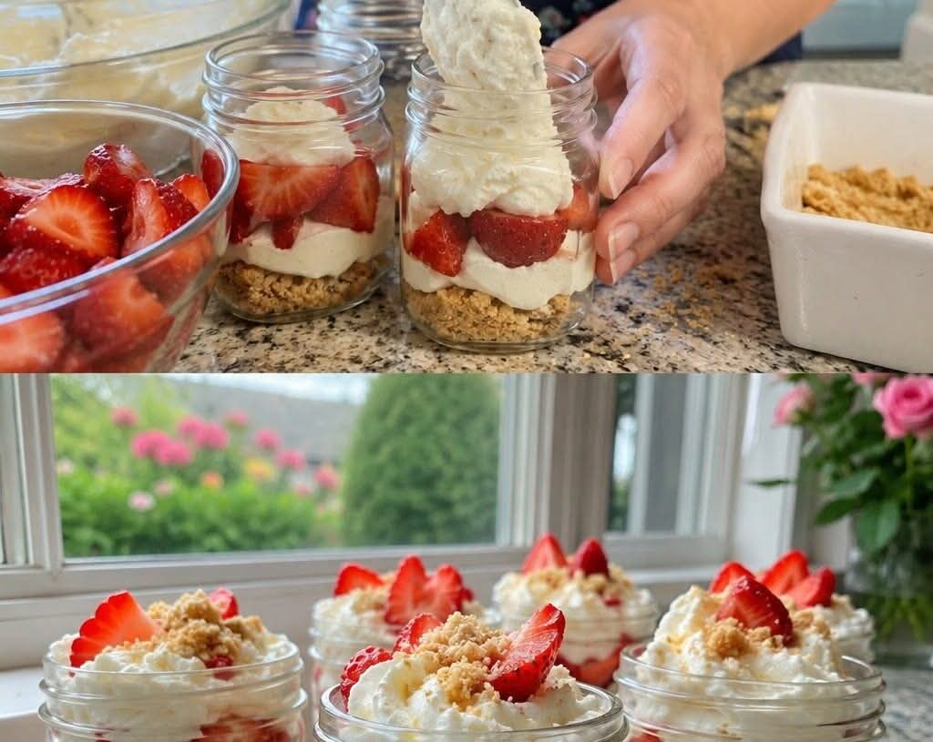No-Bake Strawberry Cheesecake Parfaits