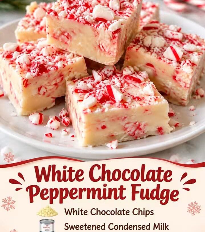 White Chocolate Peppermint Fudge