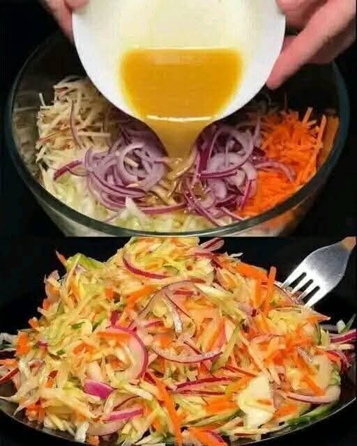 Creamy Cabbage, Carrot & Apple Salad