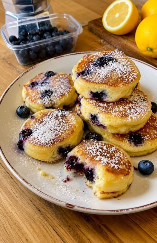 Lemon Blueberry Ricotta Pancakes