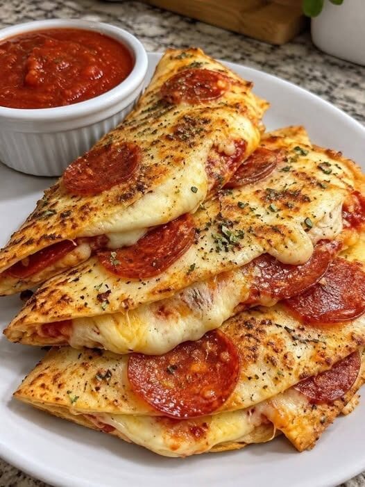 Pepperoni Pizza Quesadillas