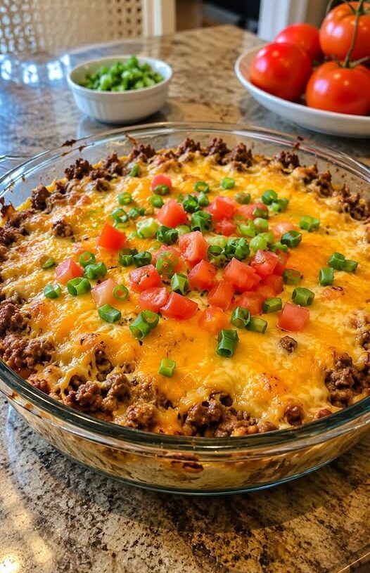 Cheesy Taco Beef Casserole