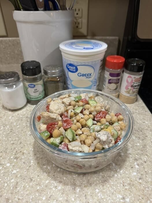 High-Protein Chicken Chickpea Salad