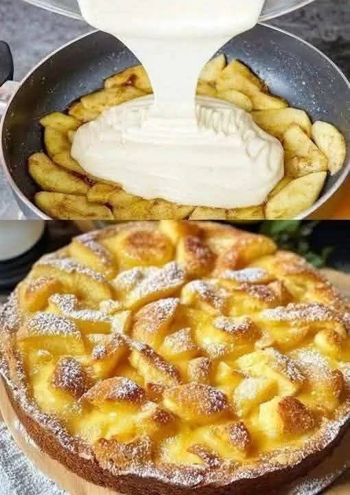 Creamy Apple Custard Cake