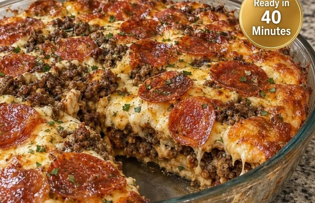 Deep Hamburger, Sausage & Pepperoni Pie