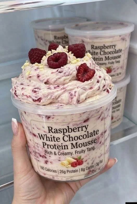 Raspberry White Chocolate Protein Mousse
