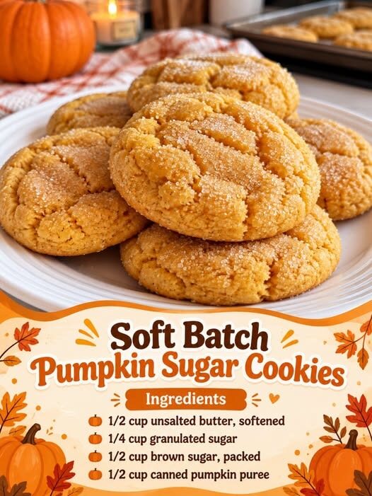 Soft Batch Pumpkin Sugar Cookies