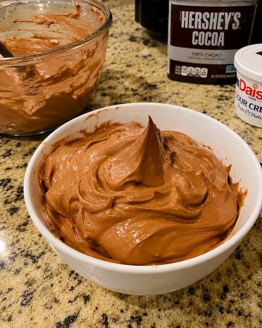 Whipped Chocolate Sour Cream Frosting