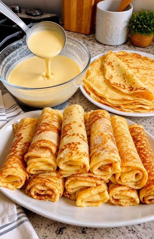 Rolled Breakfast Crepes