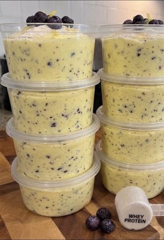 High-Protein Lemon Blueberry Mousse